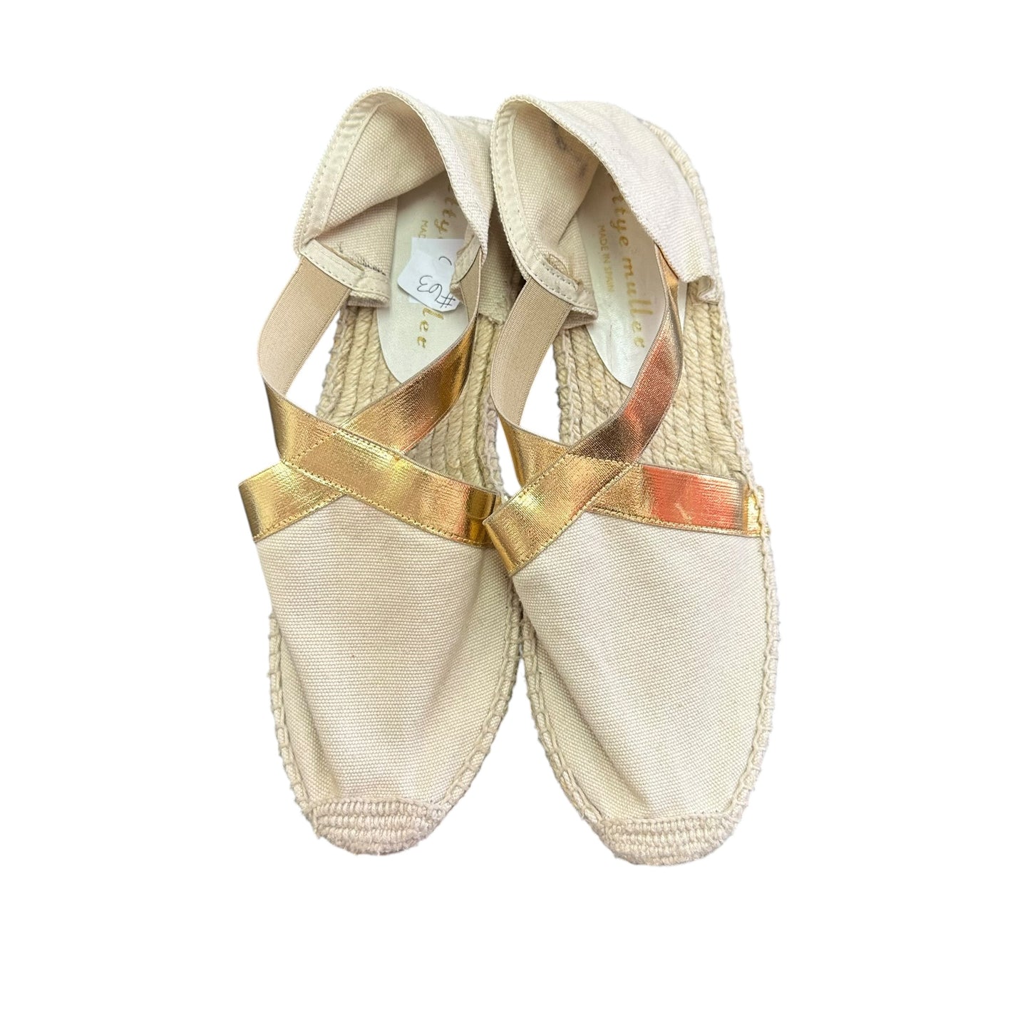 BETTYE MUELLER METALLIC GOLD ESPADRILLES FLAT SHOES 100 SZ 9