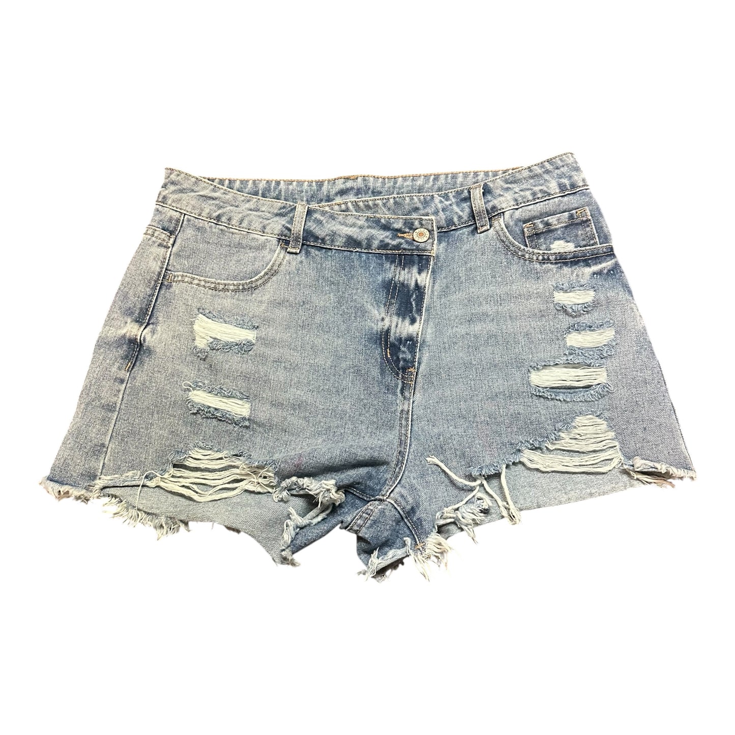 BLUE DENIM HIGH WAISTED SHORTS CUT OFF 164 SZ 12