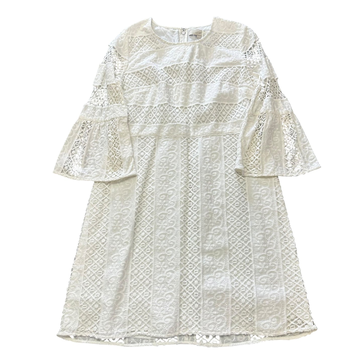 LOFT WHITE CHROCHET LACE DRESS 264 SZ 6P