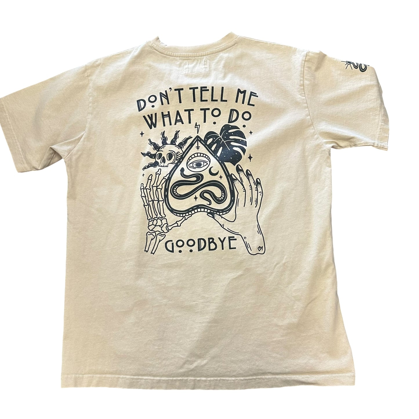 OCTOPIED MIND DON'T TELL ME WHAT TO DO GRAPHIC T-SHIRT TAN 285 MEDIUM