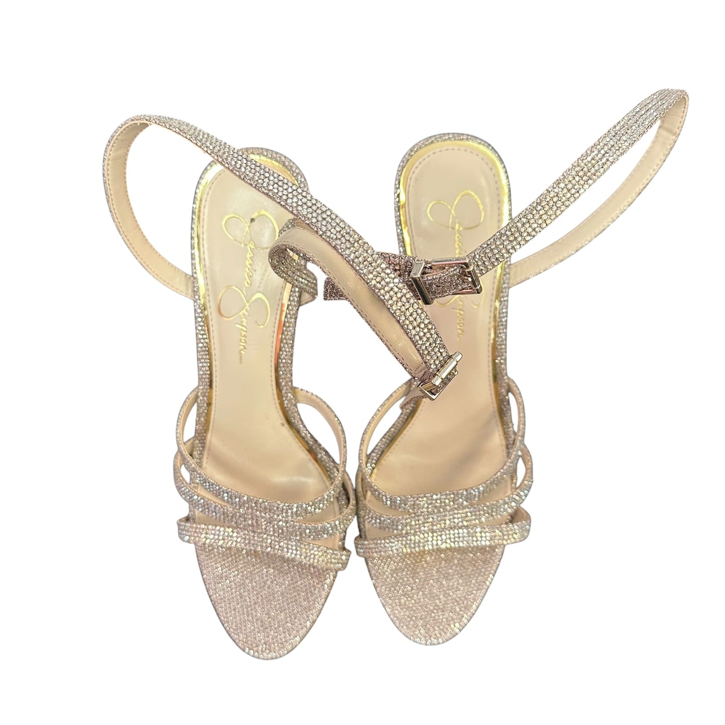 JESSICA SIMPSON RHINESTONE HEELS 143 SZ 9.5