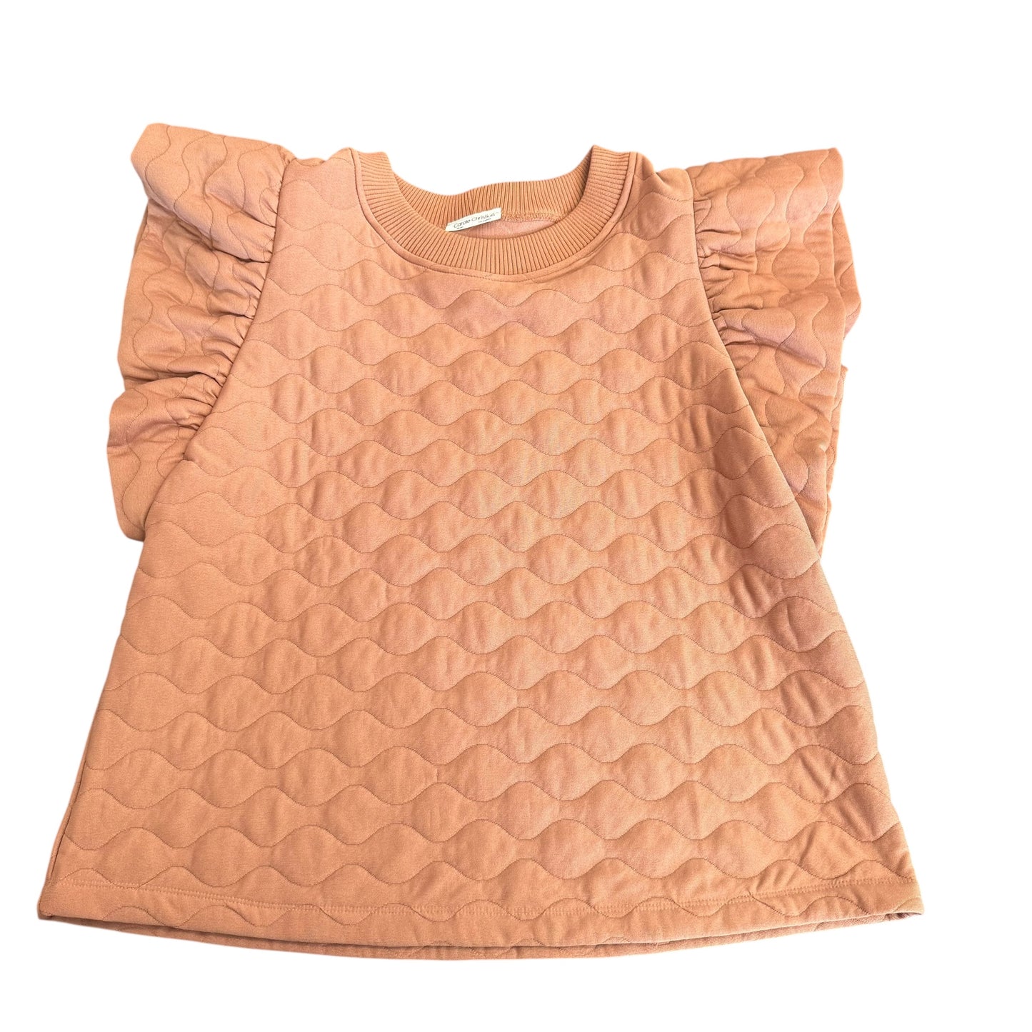 CAROLE CHRISTIAN BROWN QUILTED BLOUSE 100 L/XL