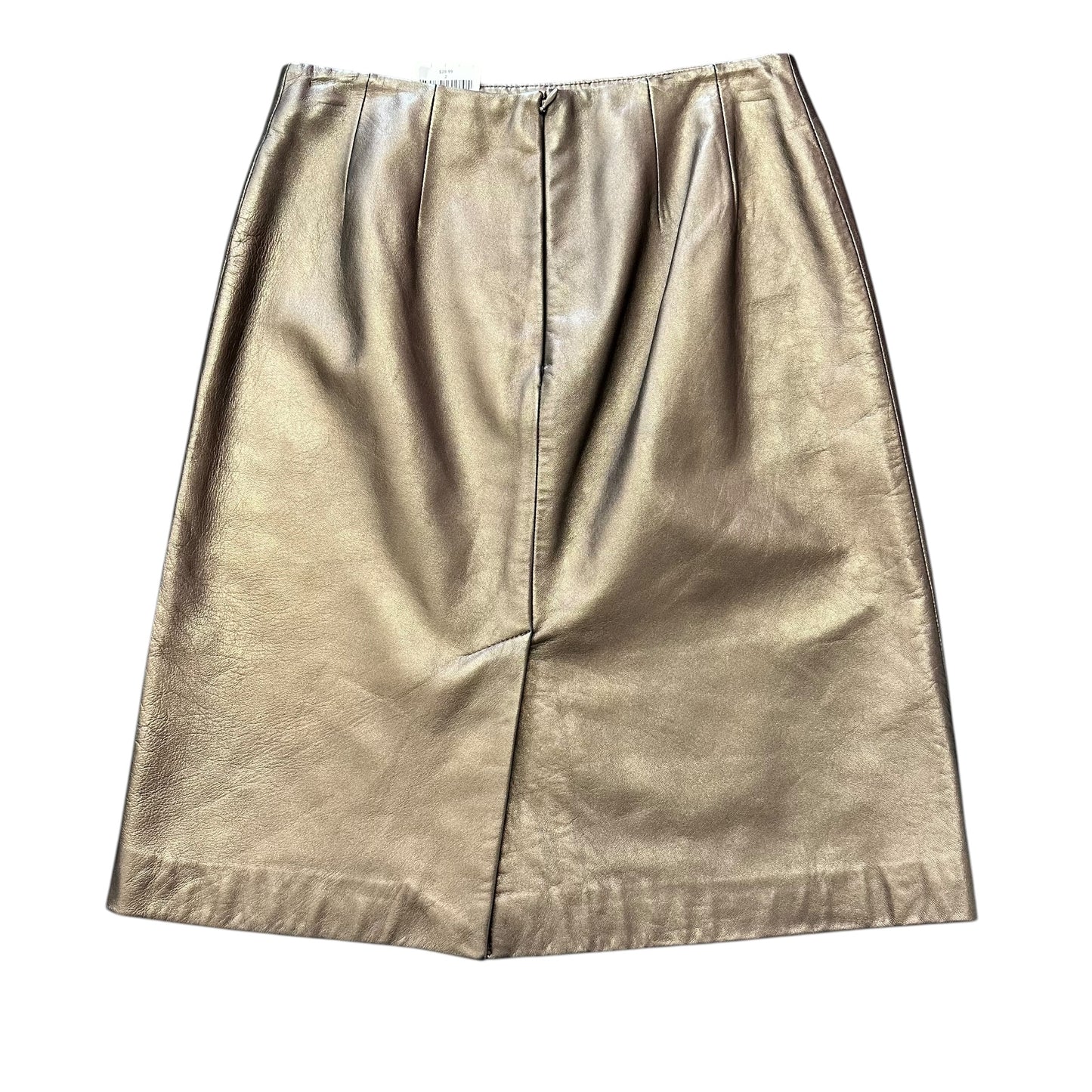 ANN TAYLOR VINTAGE BROWN LEATHER SKIRT 112 SZ 2P