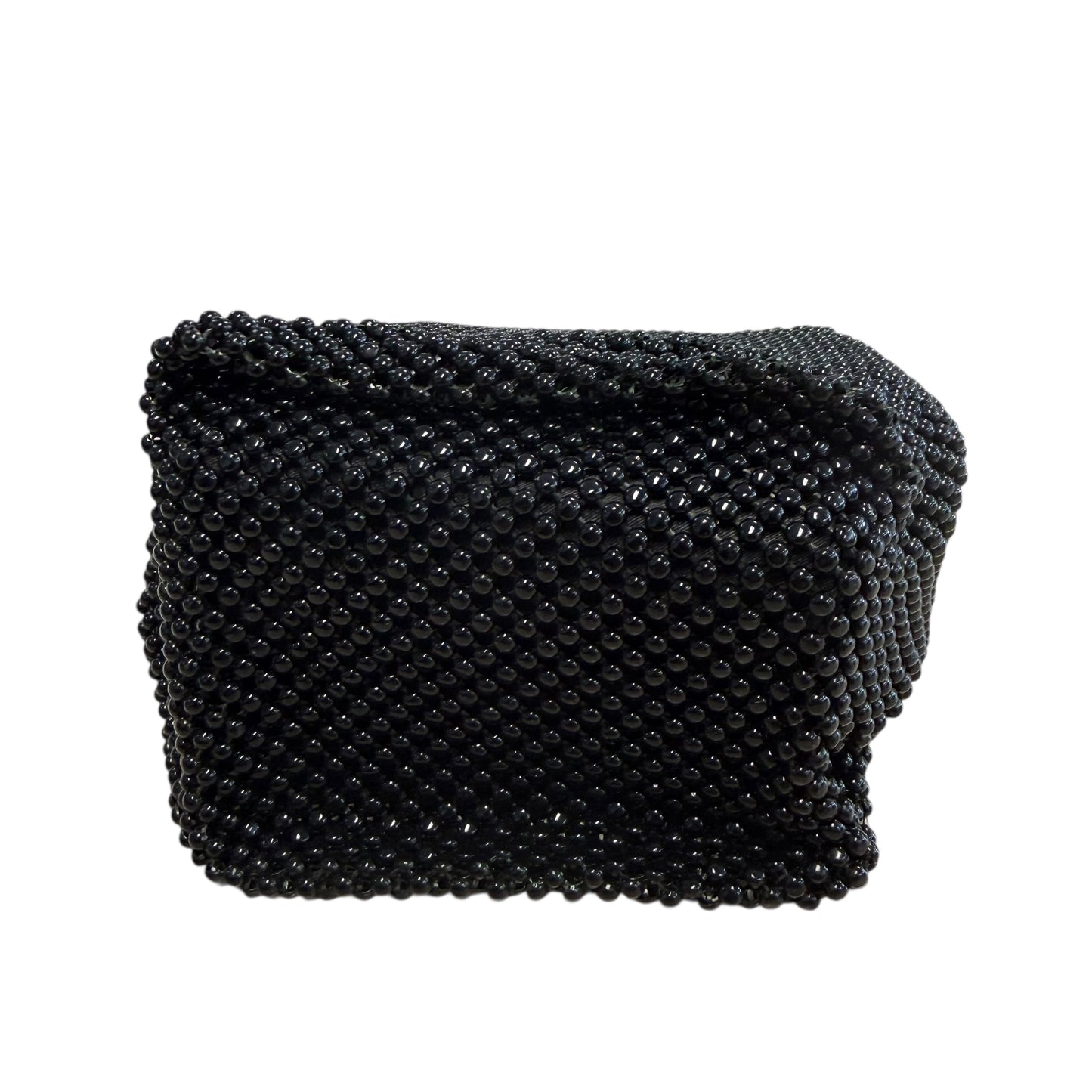 BALL MESH BLACK RING CLUTH HANDBAG