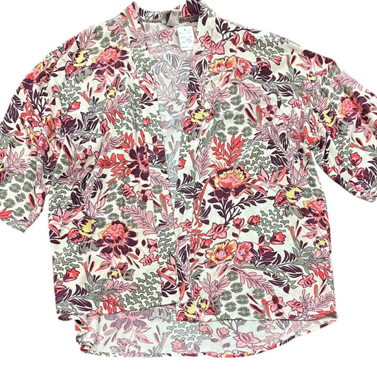 KNOX ROSE WHITE FLORAL KIMONO 111 M/L