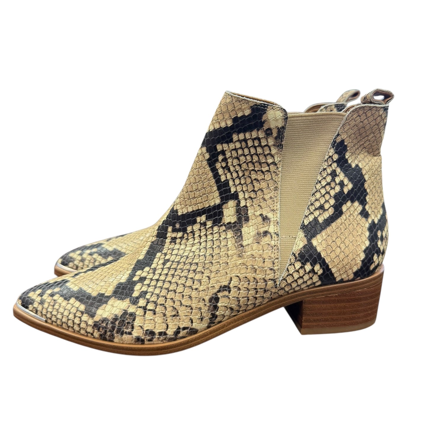 MARC FISHER LTD YALE POINTY TOE CHELSEA BOOT SNAKESKIN PRINT NEW 100 SZ 7.5