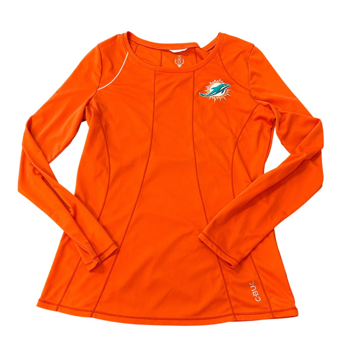 CBUCK ORANGE ACTIVEWEAR LONG SLEEVE MIAMI DOLPHINS 82 MEDIUM