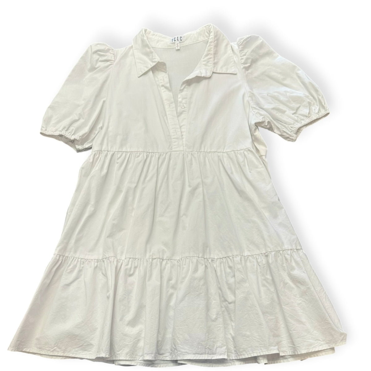 TCEC WHITE TIERED DRESS 100 LARGE