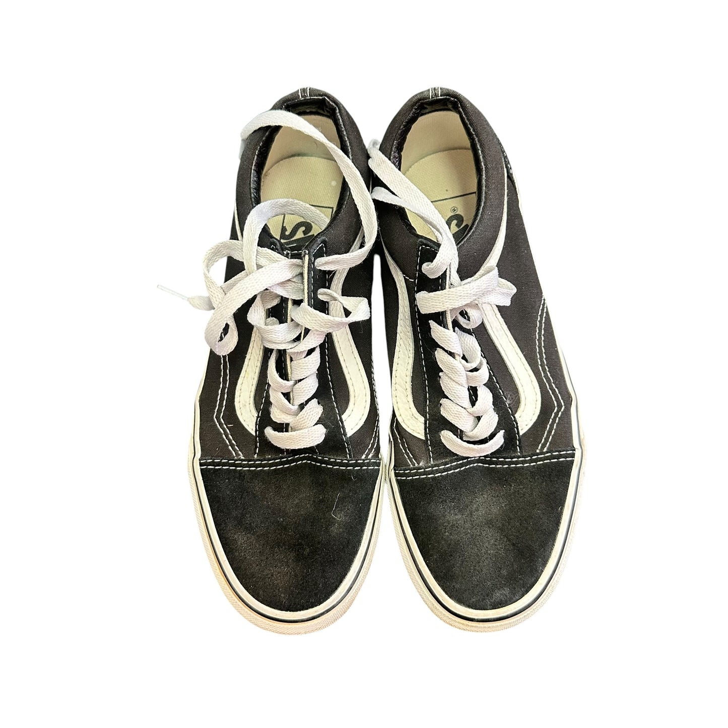 VANS BLACK SNEAKERS SUEDE CANVAS 100 SZ 7