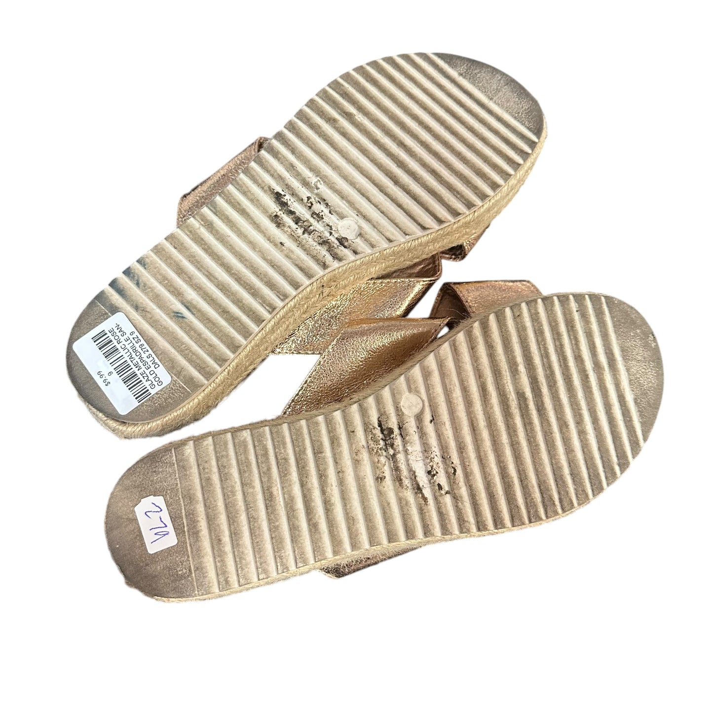 GLAZE METALLIC ROSE GOLD ESPADRILLE SANDALS 279 SZ 9