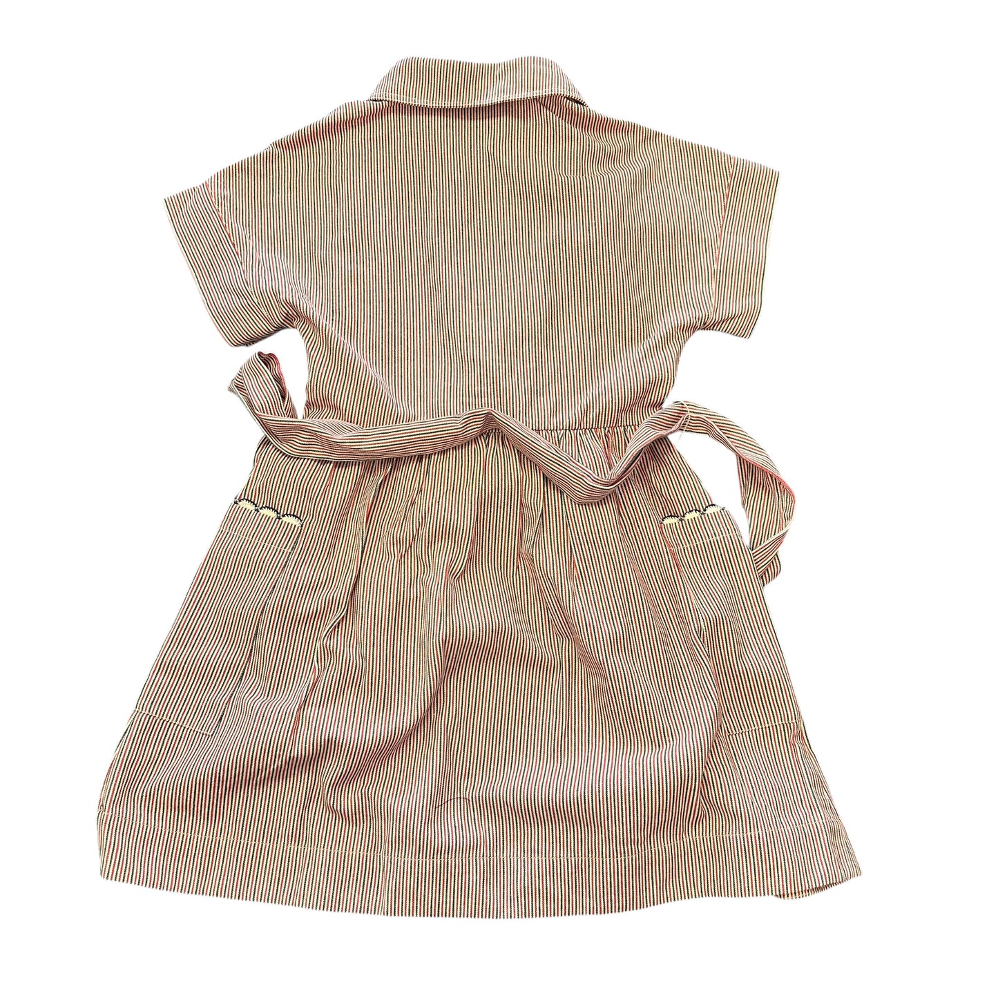 TUCKERNUCK RED WHITE BEIGE STRIPED DENIM DRESS NWT 26 SMALL
