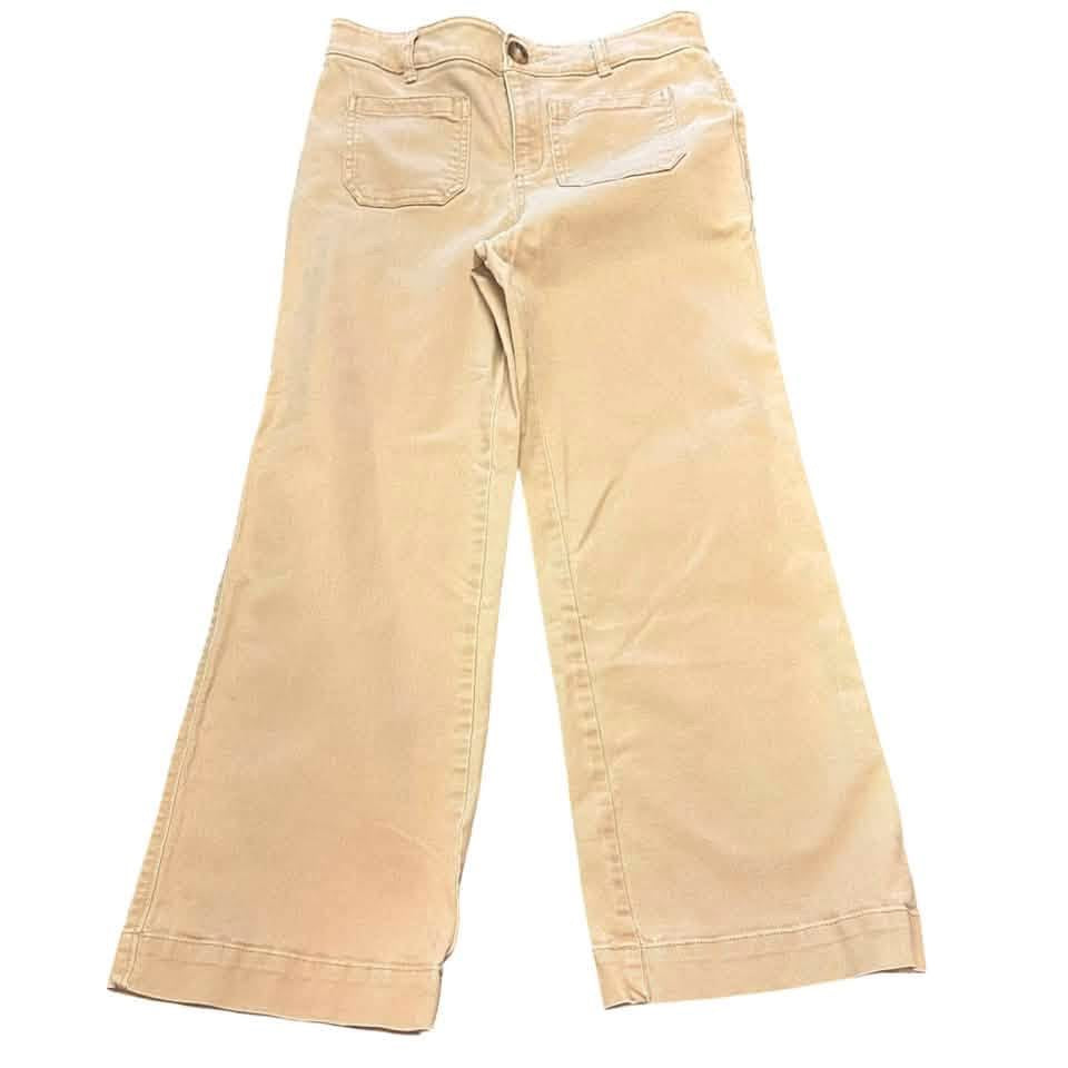 LOFT TAN JEANS WIDE LEG CROPPED HIGH RISE 100 SZ 0P
