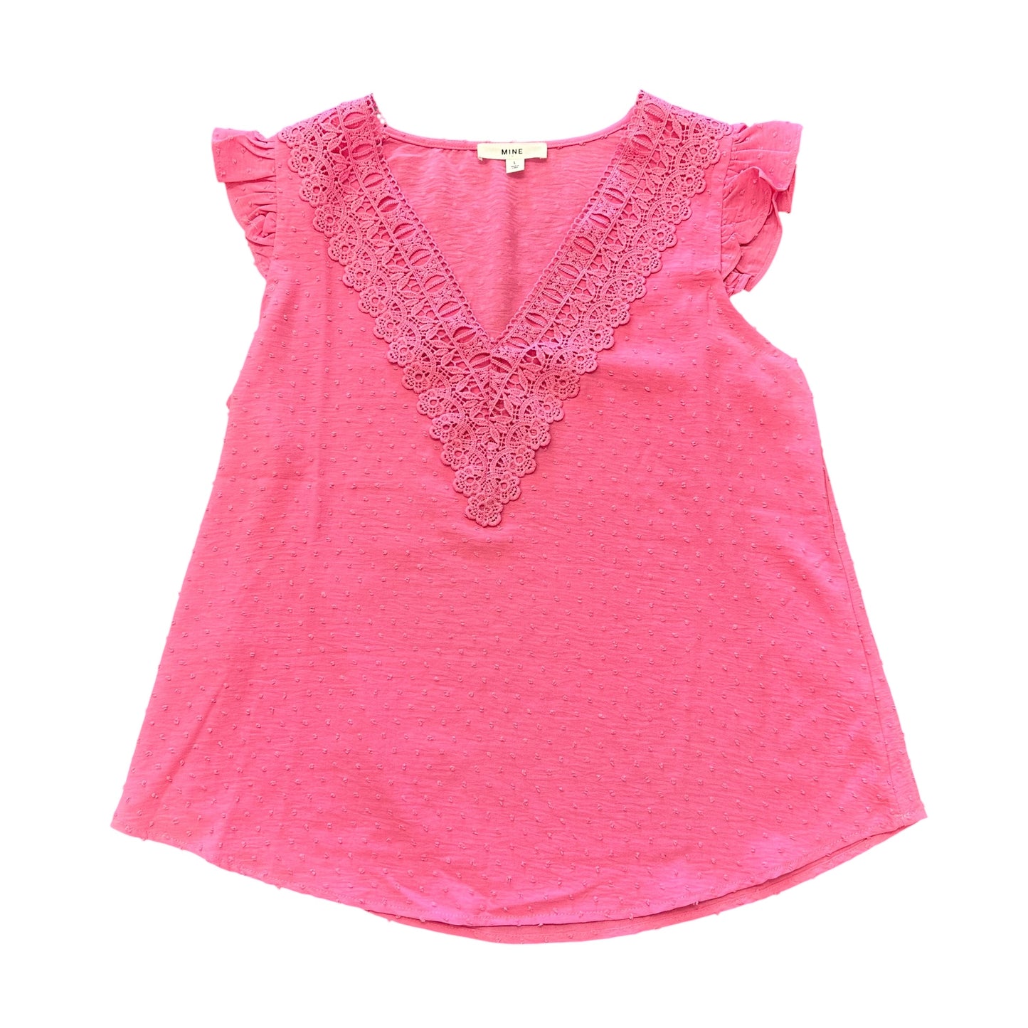 MINE PINK SWISS DOT BLOUSE 100 LARGE