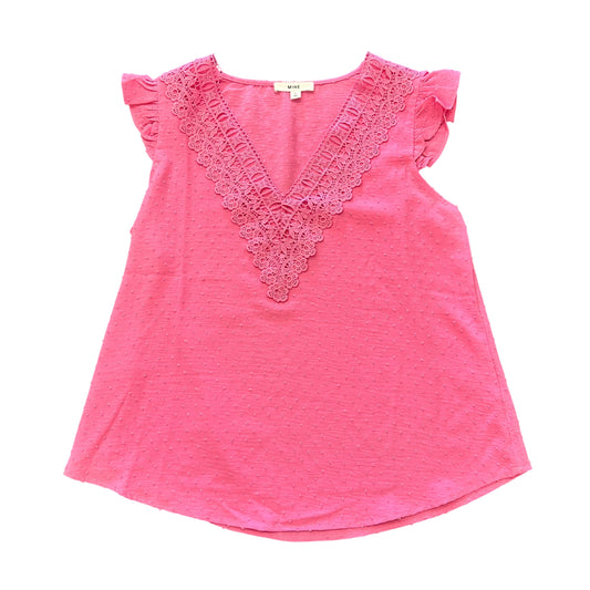 MINE PINK SWISS DOT BLOUSE 100 LARGE