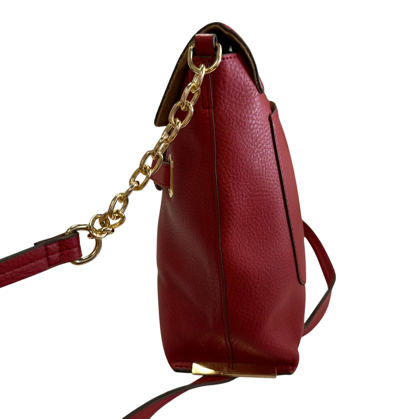 KATE LANDRY RED FAUX LEATHER SHOULDER BAG 261 OS