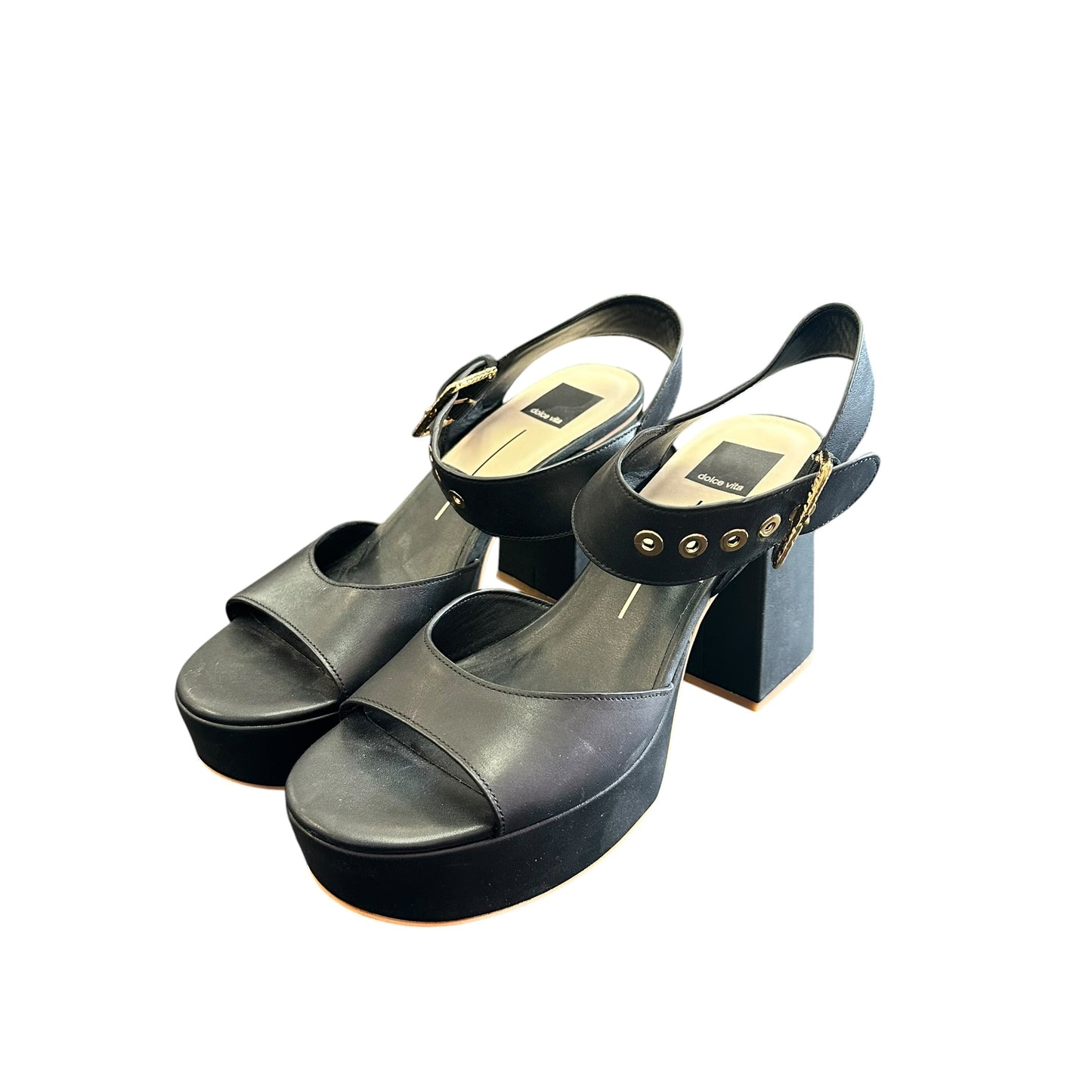 DOLCE VITA BOBBY PLATFORM SANDAL BLACK 123 SZ 10