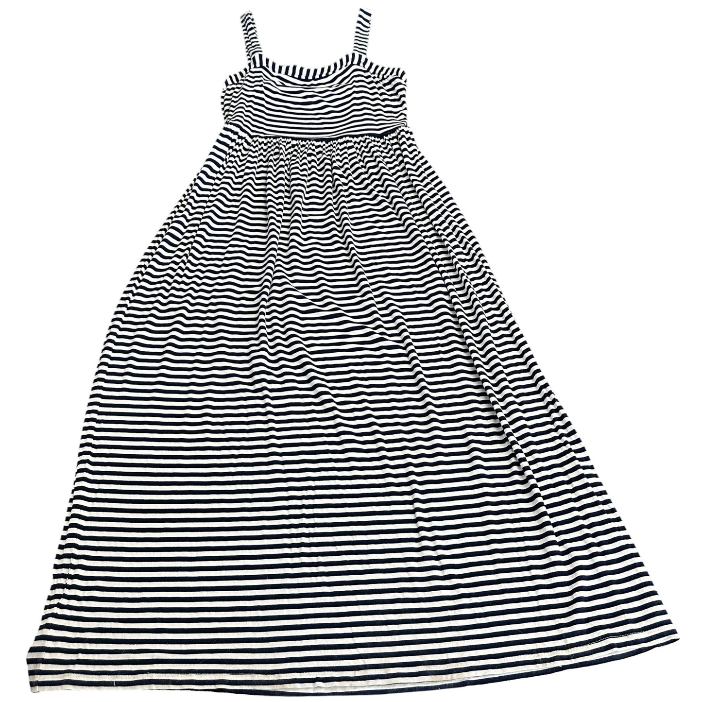 LOFT NAVY WHITE STRIPED SLEEVELESS MAXI DRESS MEDIUM PETITES