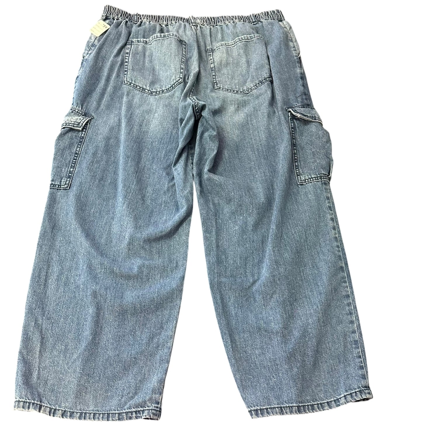 AVA & VIV BLUE WIDE LEG CARGO JEANS 57 SZ 17