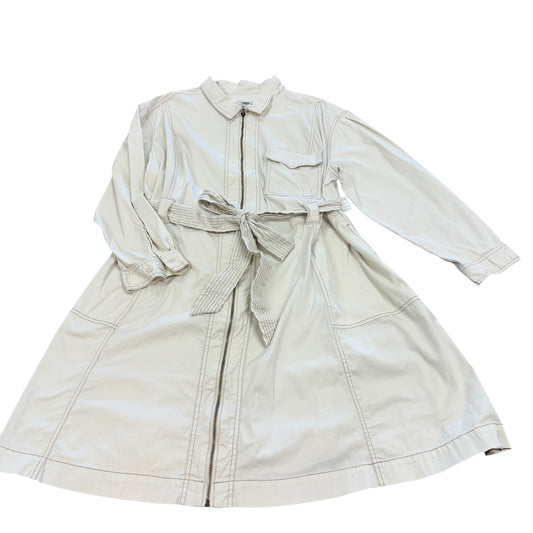 AVA & VIV BEIGE FRONT ZIP DRESS 123 3X