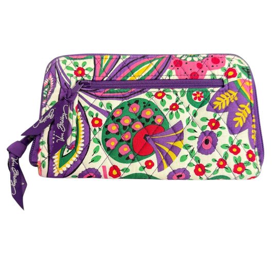 VERA BRADLEY WHITE COLORFUL QUILTED ZIP AROUND WALLET 258 OS