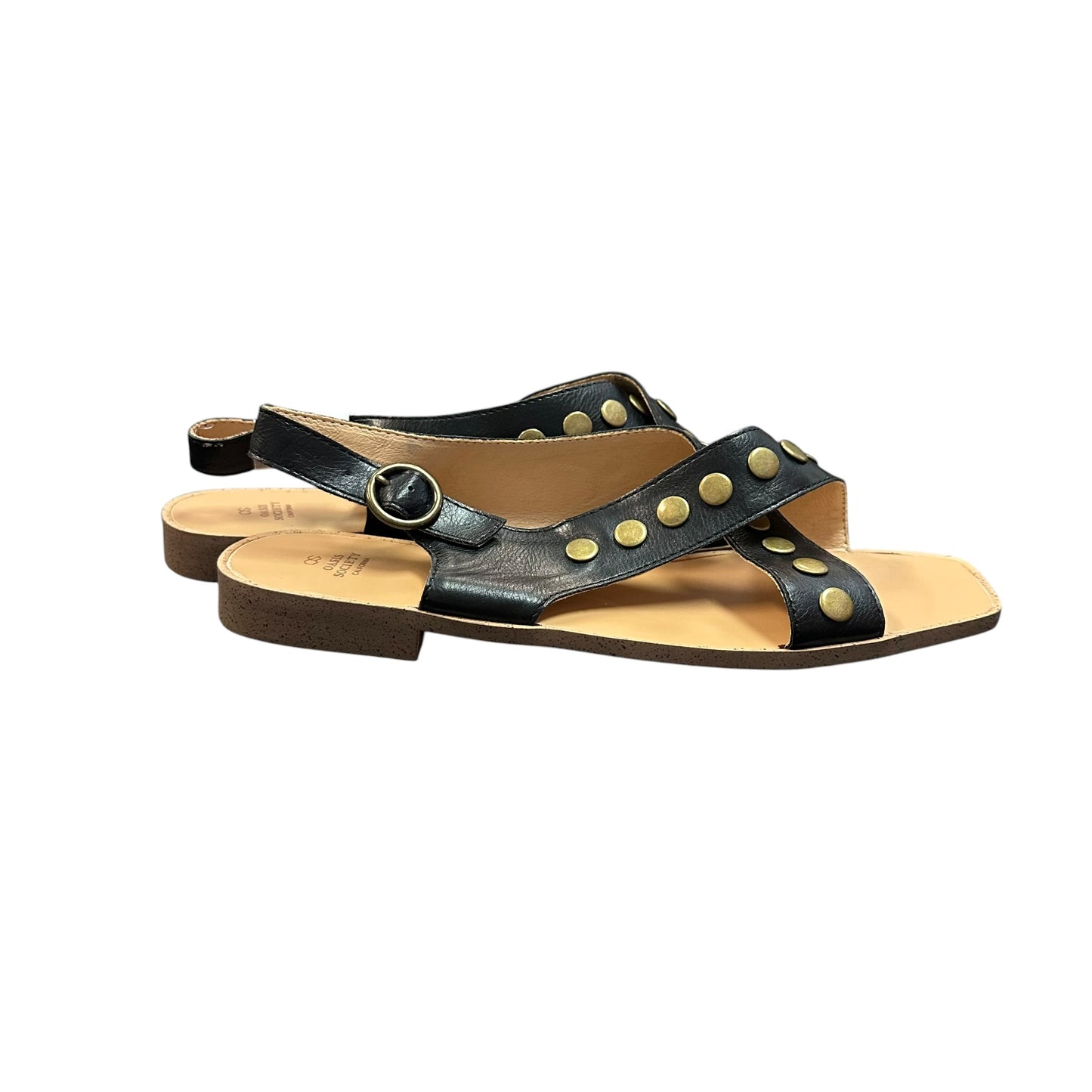 OASIS SOCIETY KYLIE BLACK STUDDED SANDALS NEW YORK 26 SZ 10