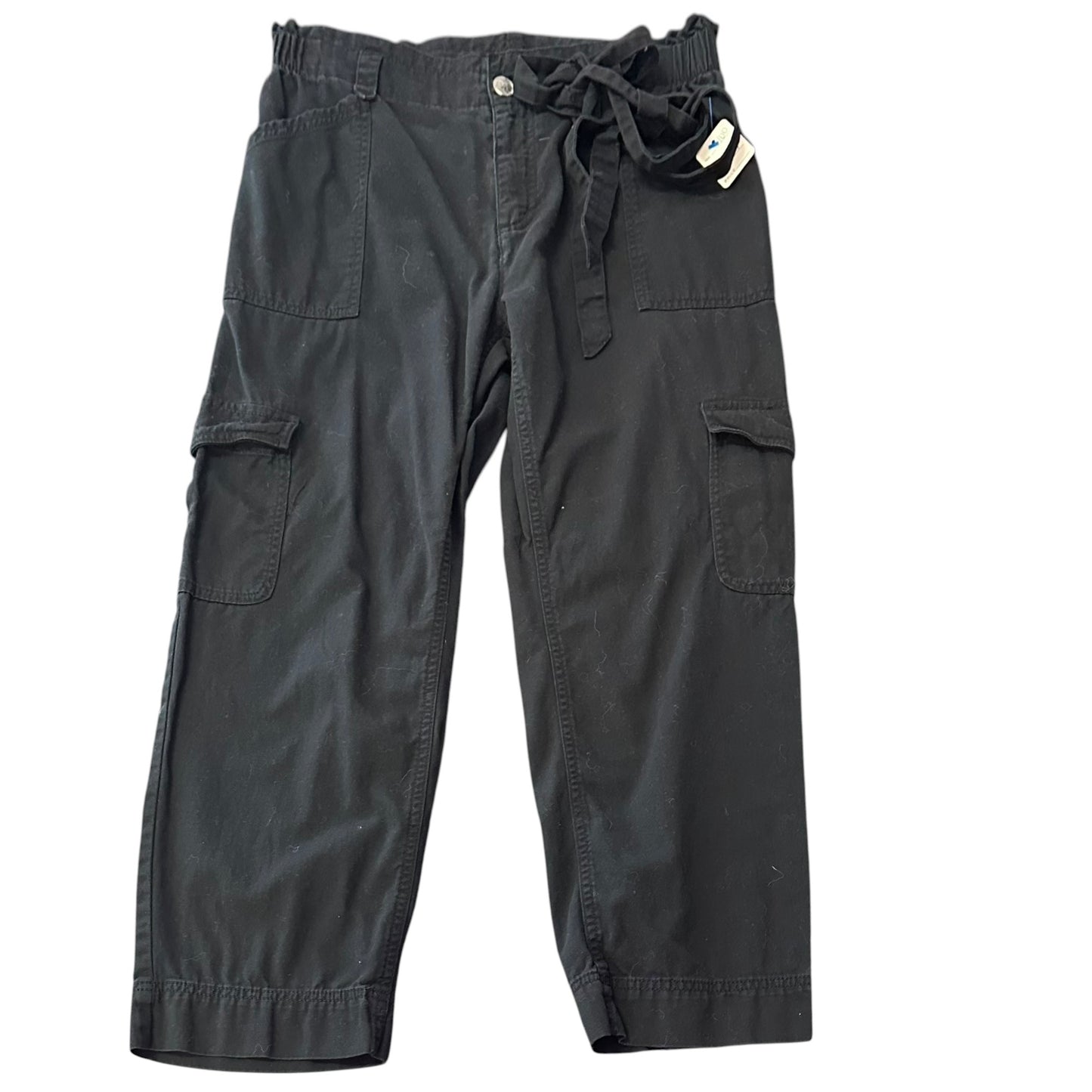 OLD NAVY BLACK CARGO PANTS DRAWSTRING 100 MEDIUM
