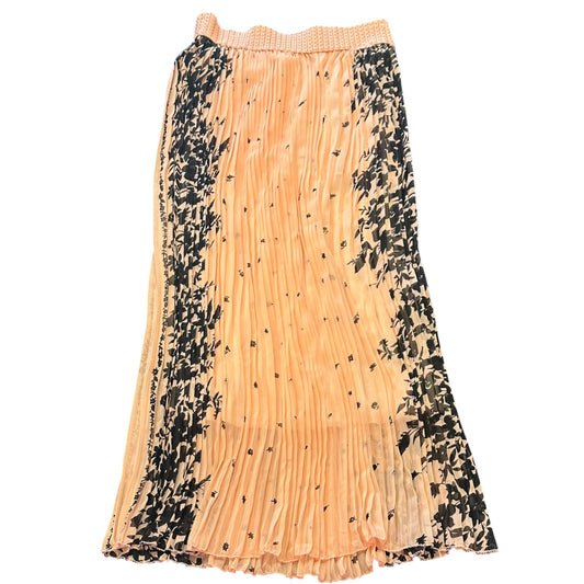 MAGIC MAXI PLEATED SKIRT PEACH BLACK Y2K 100 SMALL