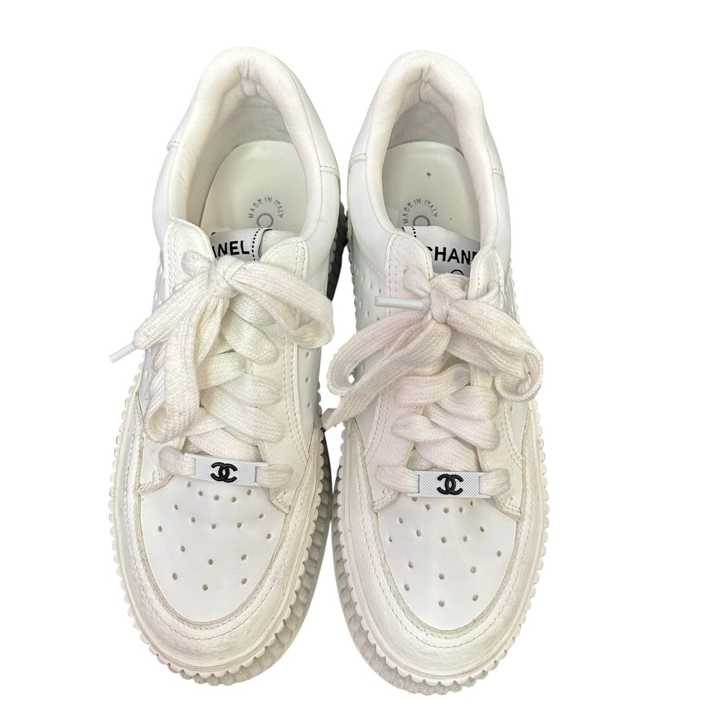 WHITE PLATFORM CC INSPIRED SNEAKERS 263 SZ 8