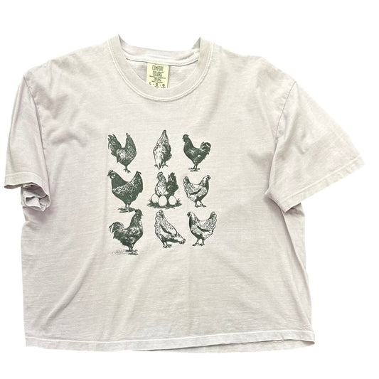 COMFORT COLORS LILAC CHICKEN SHIRT 100 LARGE - BOXY FIT