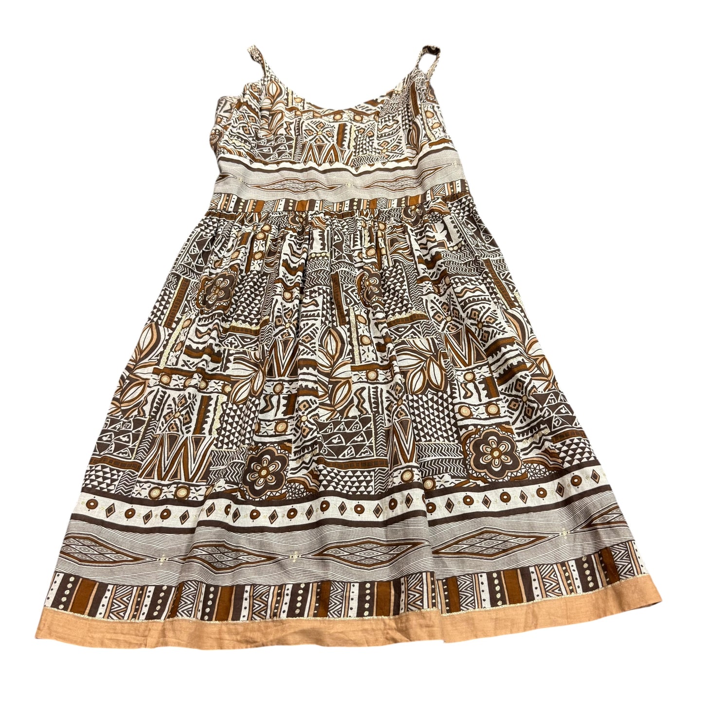 DRESS BARN BROWN BEIGE DRESS 281 SZ 14 FITS LIKE 10/12