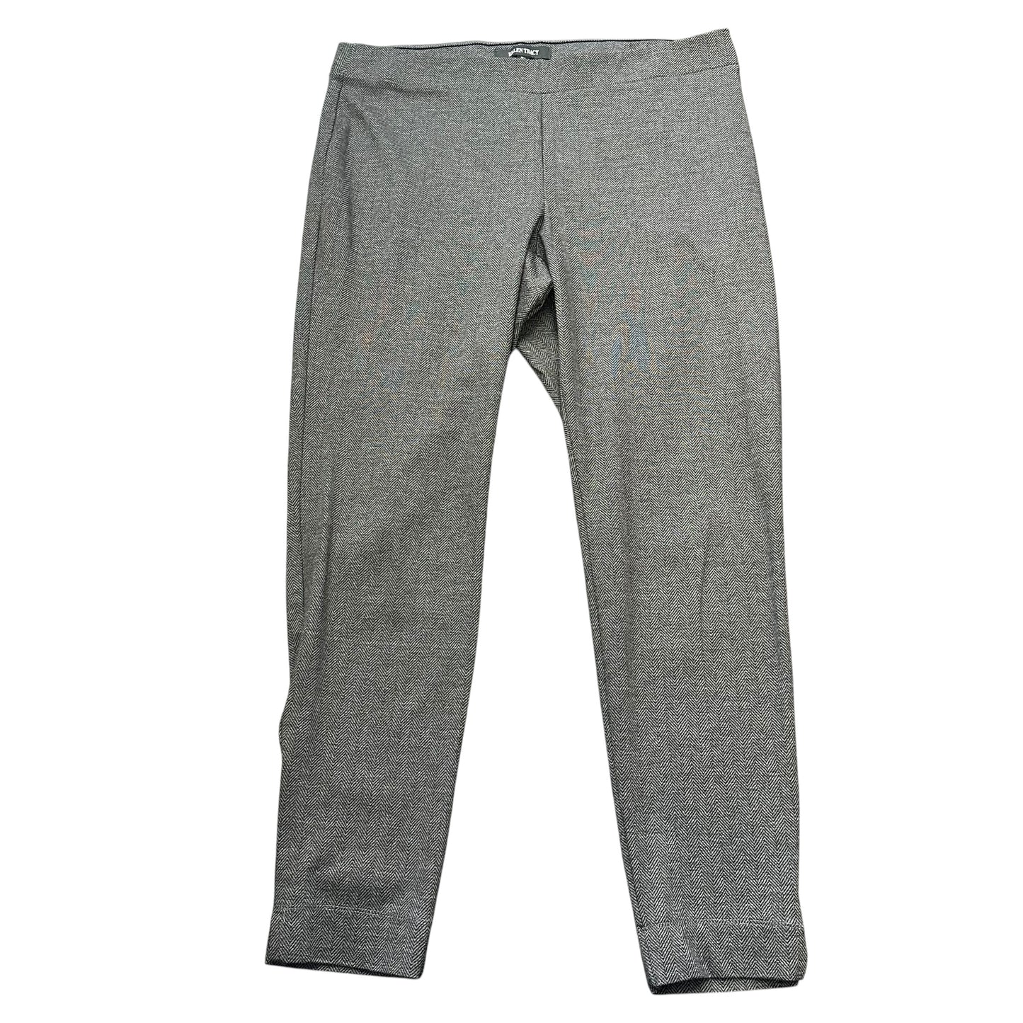 ELLEN TRACY BLACK GRAY CHEVRON PULL ON TROUSERS 218 LARGE