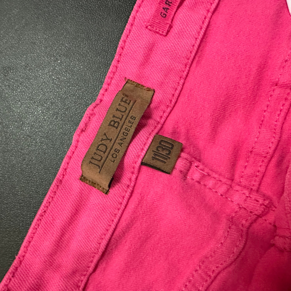 JUDY BLUE HIGH WAISTED PINK FLARE JEANS 100 SZ 11/30