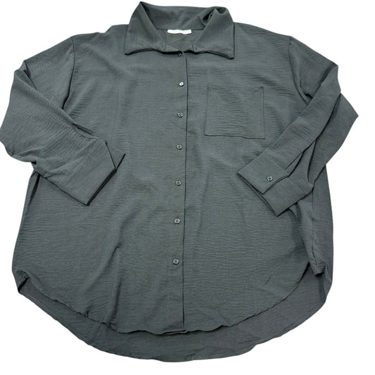 STYLIVE BLACK BUTTON UP TUNIC BLOUSE NWOT XL