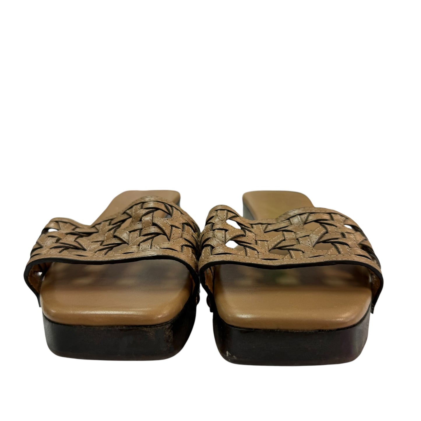 TORY BURCH BROWN PLATFORM SANDALS 6 SZ 7.5