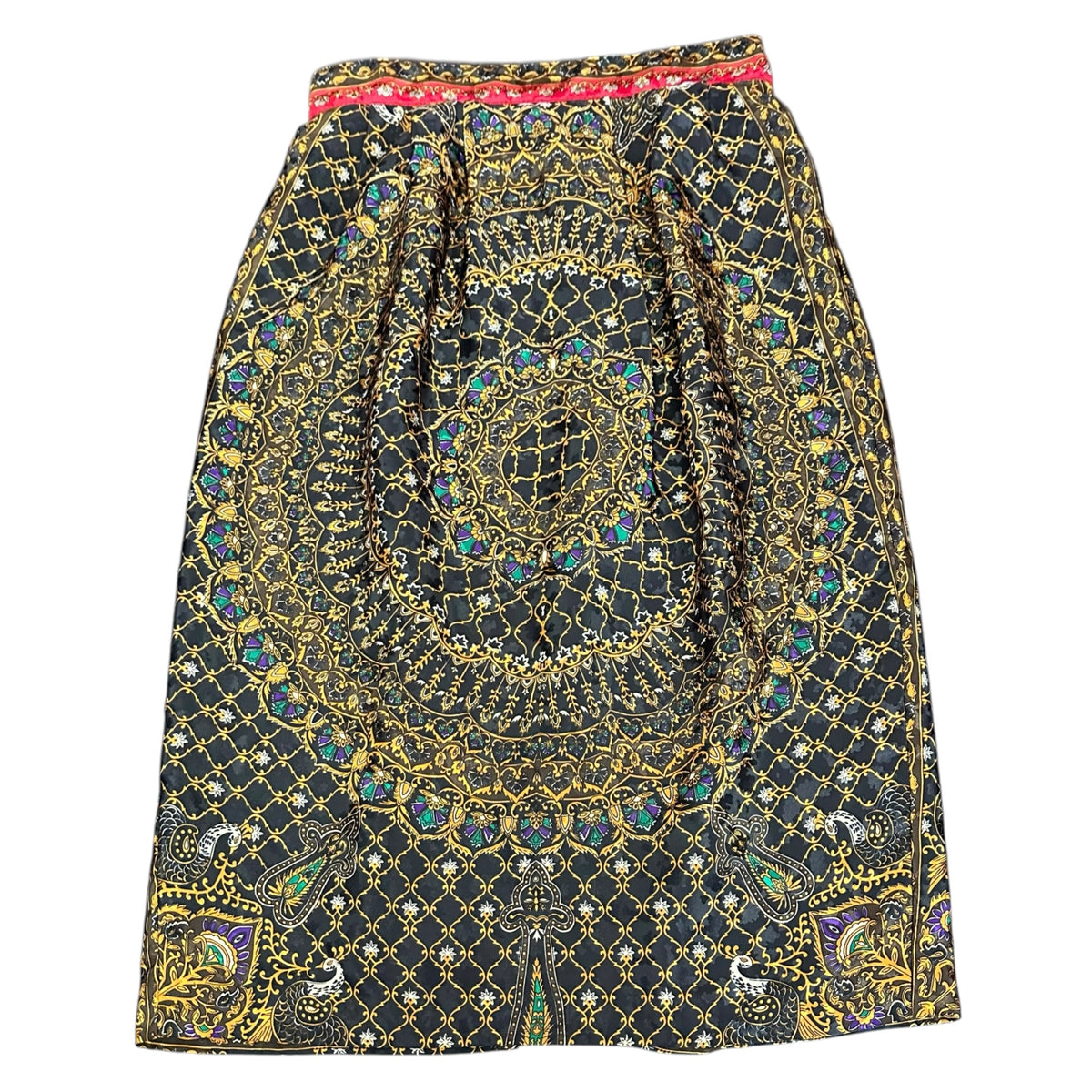 HOWARD WOLF VINTAGE SKIRT ORNATE GOLD MANDALA GEOMETRIC PRINT 289 SMALL