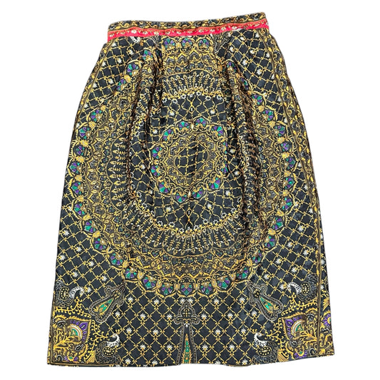 HOWARD WOLF VINTAGE SKIRT ORNATE GOLD MANDALA GEOMETRIC PRINT 289 SMALL