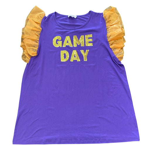 JESS LEA PURPLE GOLD GAME DAY SHIRT 58 XL