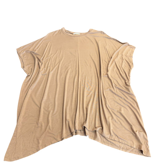 PEACE LOVE CAKE TAN TUNIC OVERSIZED SHIRT 122 SMALL