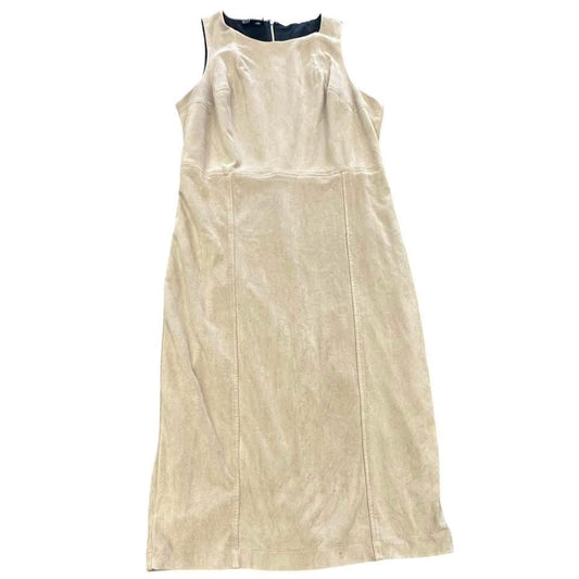 METAPHOR TAN FAUX SUEDE SHEATH DRESS 83 LARGE