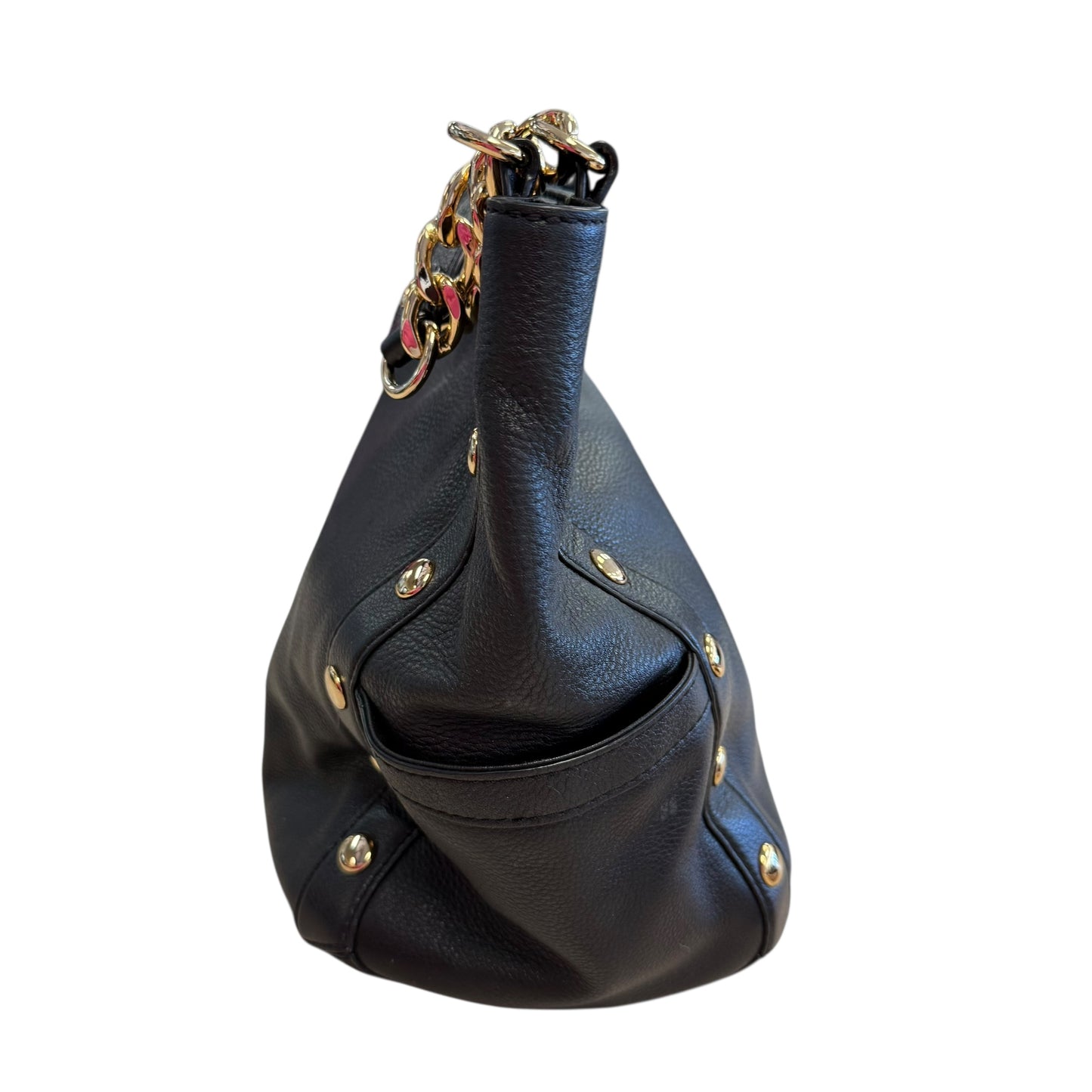 MICHAEL KORS DELANCY LARGE BLACK PEBBLED LEATHER SHOULDER BAG 217