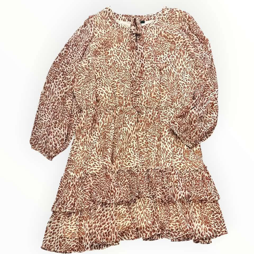 JESSICA SIMPSON ANIMAL PRINT BEIGE BROWN DRESS 123  3X