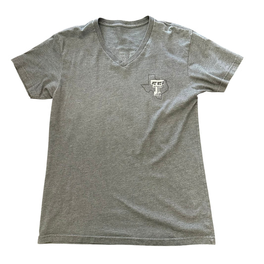 TEXAS TECH GRAY V-NECK T-SHIRT 261 SMALL**