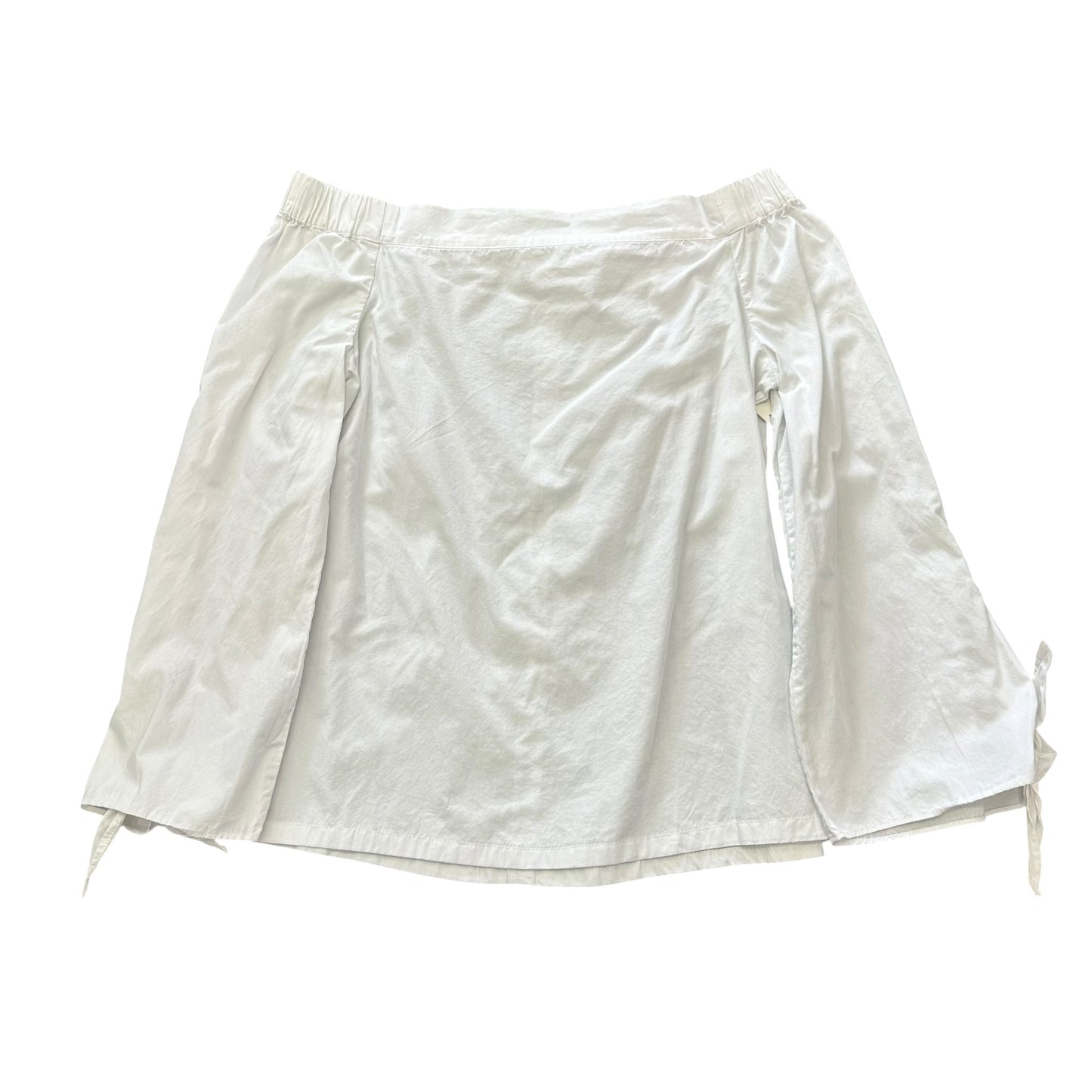 FREE PEOPLE WHITE OFF SHOULDER LONG SLEEVE BLOUSE 100 XS