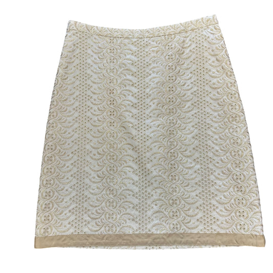 BANANA REPUBLIC BEIGE GOLD METALLIC PENCIL SKIRT 258 SZ 2