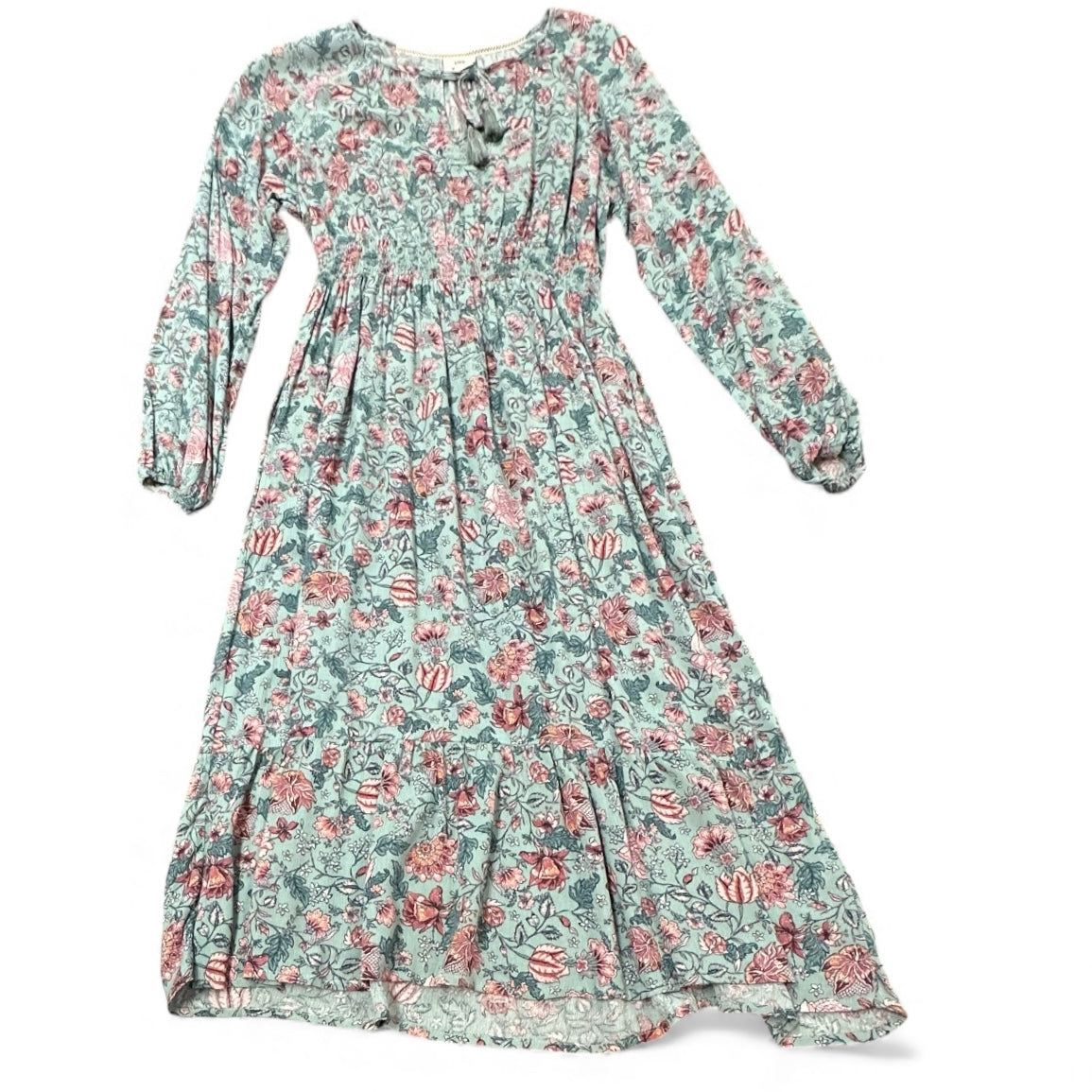 KNOX ROSE LIGHT BLUE FLORAL MIDI DRESS 158 SMALL