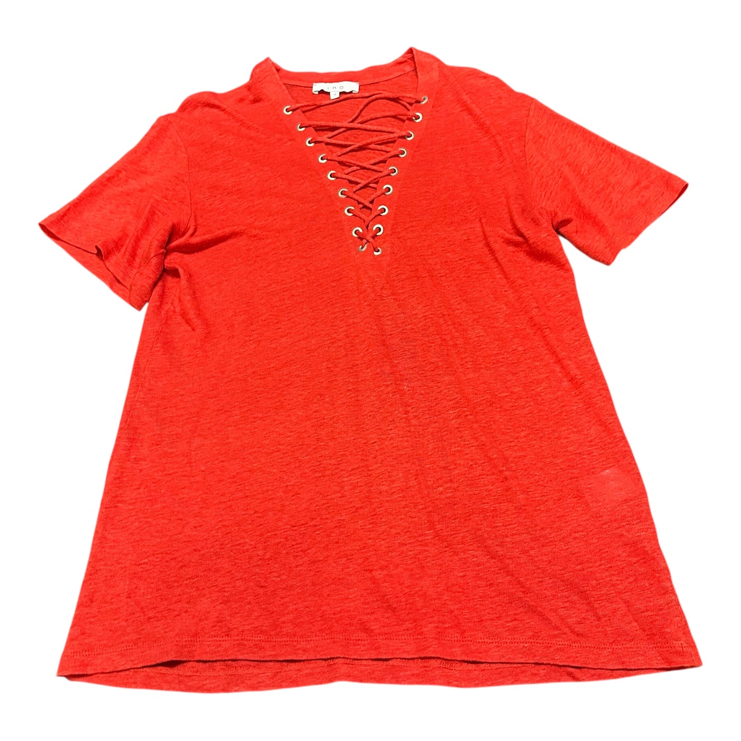 IRO PARIS RED LINEN BLOUSE 249 SMALL