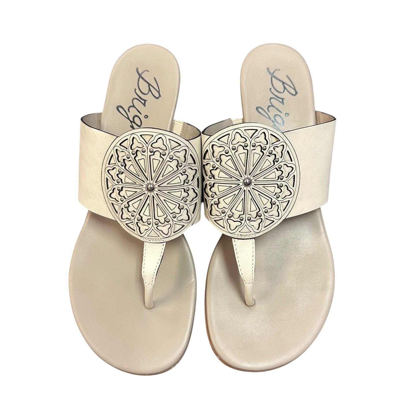 BRIGHTON LUCERA TAUPE WEDGE SANDALS 126 SZ 7.5