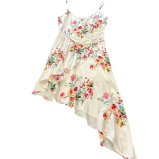 REVOLVE MAJORELLE WHITE FLORAL DRESS ASYMMETRICAL SMALL