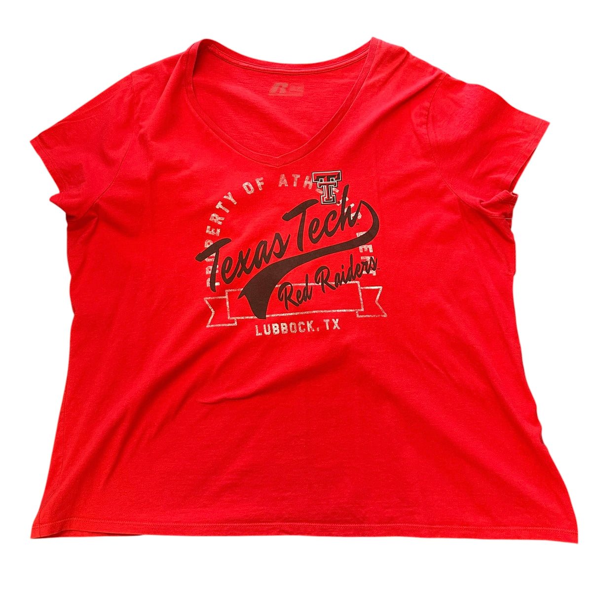 RUSSELL RED TEXAS TECH V-NECK 84 3X