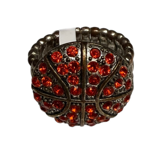 SMALLER BASKETBALL RHINESTONE RING 38 OS
